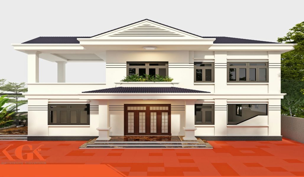 Thiết kế ngoại thất biệt thự mái thái Đông Anh – Anh Đông