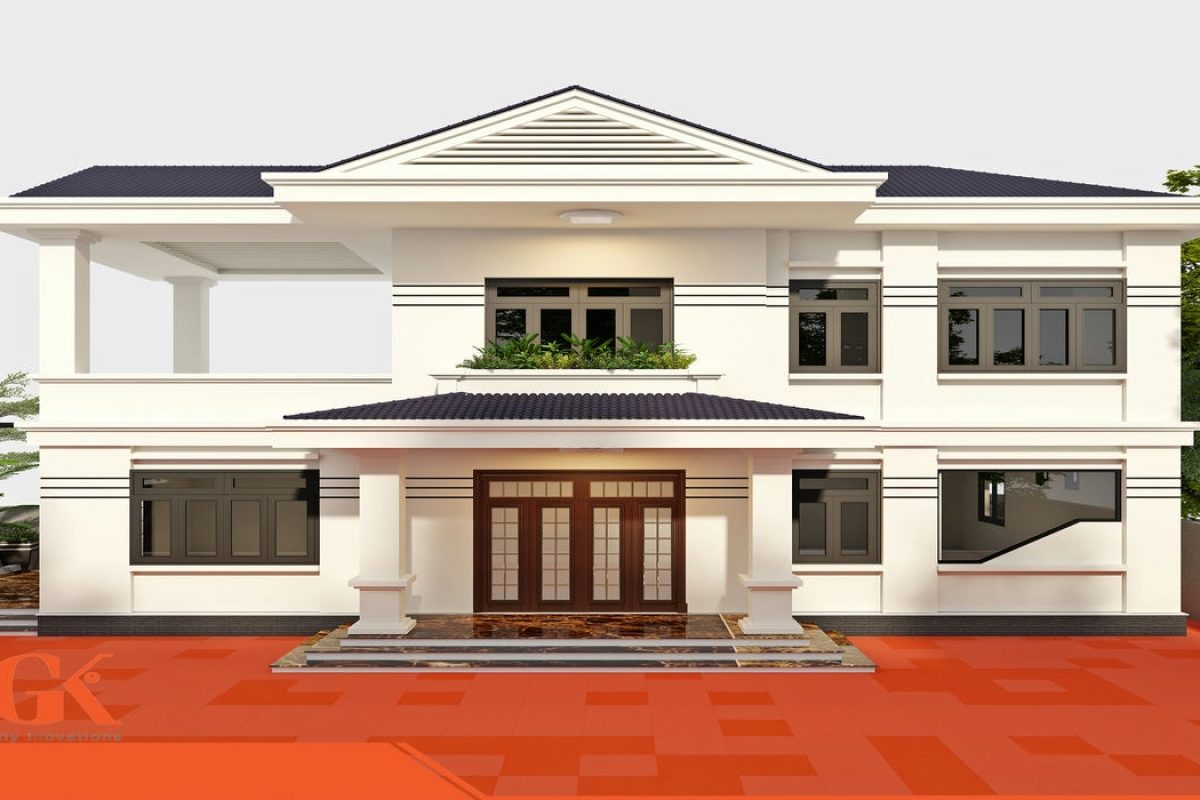 Thiết kế ngoại thất biệt thự mái thái Đông Anh – Anh Đông