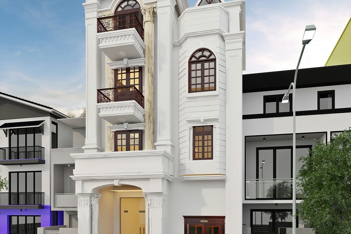 Thiết kế ngoại thất nhà phố hiện đại – Chị Tám