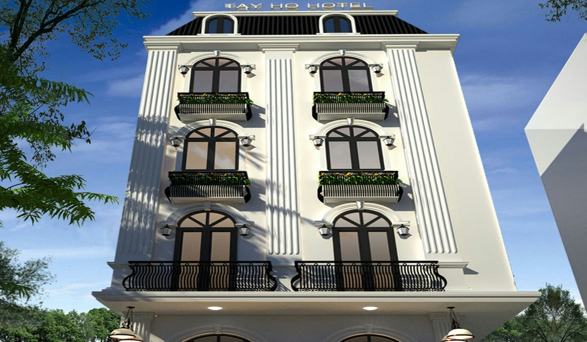 Thiết kế ngoại thất nhà phố hotel Tây Hồ - Anh Duyệt