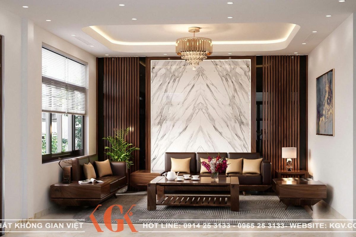 Thiết kế nội thất biệt thự gỗ óc chó tại Quảng Ninh – Chú Thân