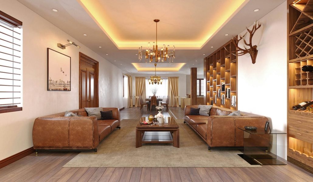 Thiết kế nội thất biệt thự gỗ óc chó tại Tam Trinh – Chị Phương