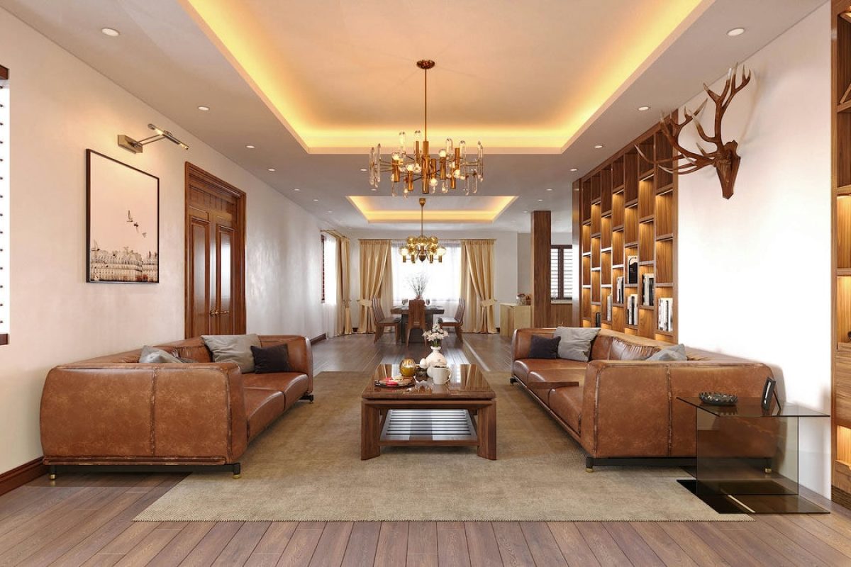 Thiết kế nội thất biệt thự gỗ óc chó tại Tam Trinh – Chị Phương