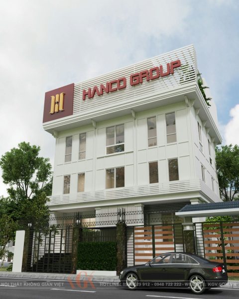Thiết kế ngoại thất toà nhà văn phòng Hanco Long Biên