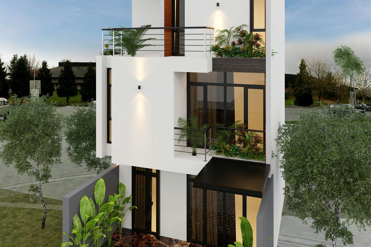 Thiết kế ngoại thất nhà phố 3 tầng – Chị Liên