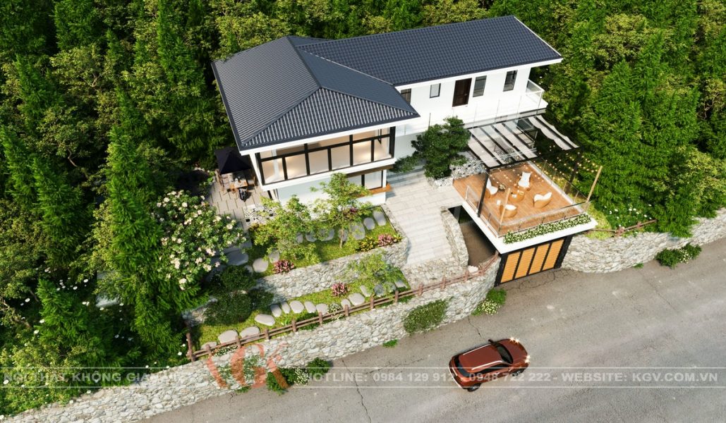 Thiết kế ngoại thất biệt thự Sơn Tây – Chị Oanh
