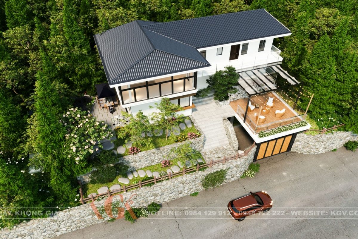 Thiết kế ngoại thất biệt thự Sơn Tây – Chị Oanh