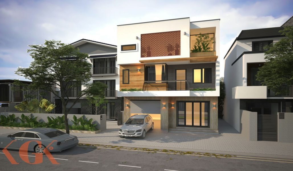 Thiết kế ngoại thất nhà phố Bắc Ninh – Bác Hoài